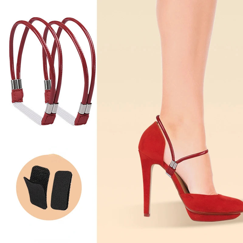 Women Shoelaces Free Triangle Bundle High Heels Adjustable Shoe Belt Ankle Holding Loose Anti-Skid Bundle Laces Tie Straps Band