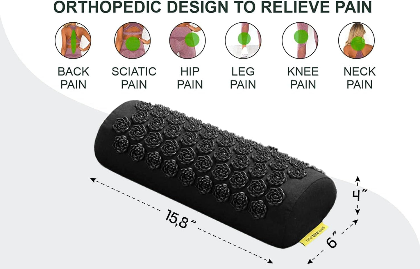 Acupressure Mat and Pillow Set | Acupuncture Mat for Back and Neck Pain Relief | Pranamat Inspired Accupressure Mats for Stress, Sciatic Pain, Feet Massage | Eco-Friendly Travel Bag Included