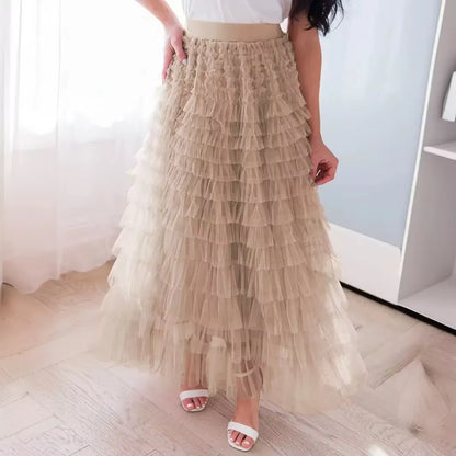 Women Skirts Y2K Cake Skirt a Line Tight High Waist Long Elegant Slim Fit Maxi Party Elegant Casual Temperament Summer 2024