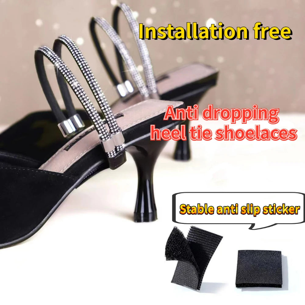 Women Shoelaces Free Triangle Bundle High Heels Adjustable Shoe Belt Ankle Holding Loose Anti-Skid Bundle Laces Tie Straps Band