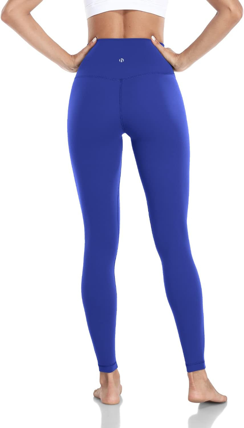 Essential Leggings, High Waisted Compression Workout Soft Pants Athletic Yoga Pants 28"