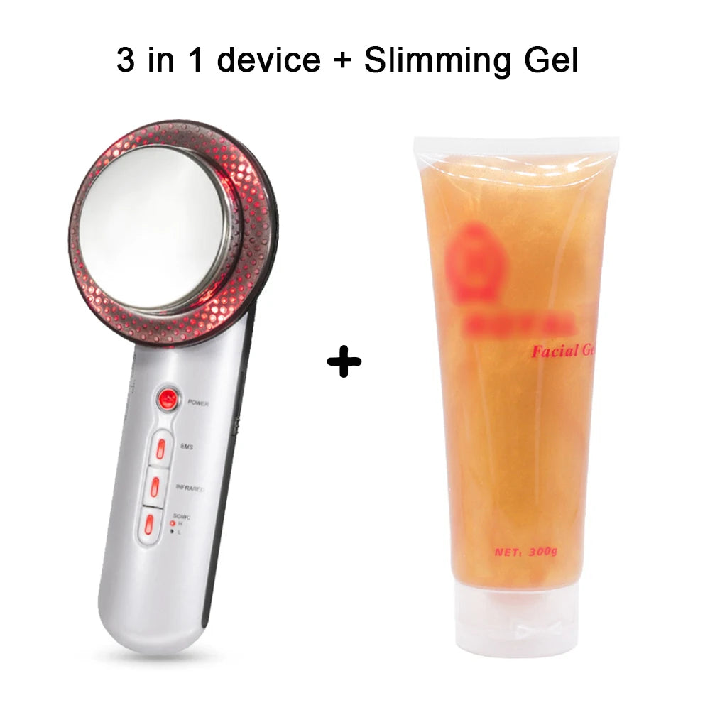 3 in 1 Cavitation Ultrasonic Machine Weight Loss Microcurrent EMS Body Slimming Massager Fat Burner Cream Gel