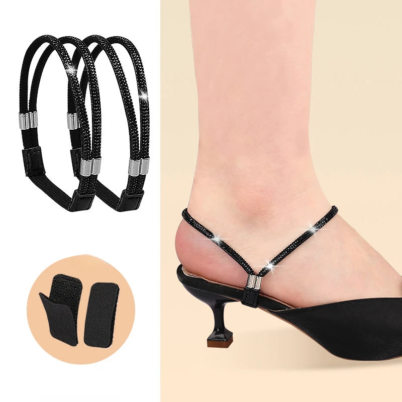 Women Shoelaces Free Triangle Bundle High Heels Adjustable Shoe Belt Ankle Holding Loose Anti-Skid Bundle Laces Tie Straps Band