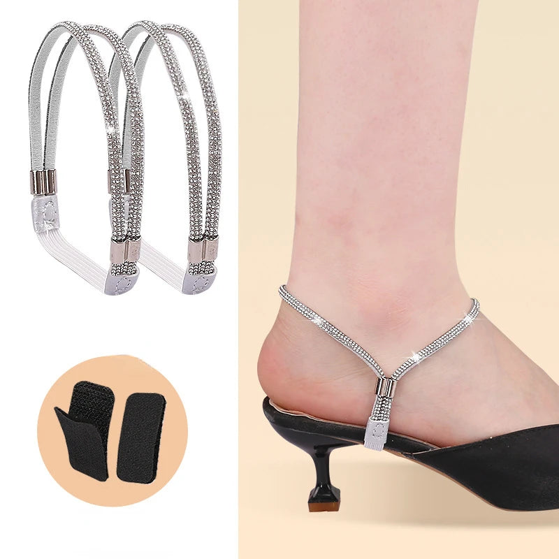 Women Shoelaces Free Triangle Bundle High Heels Adjustable Shoe Belt Ankle Holding Loose Anti-Skid Bundle Laces Tie Straps Band