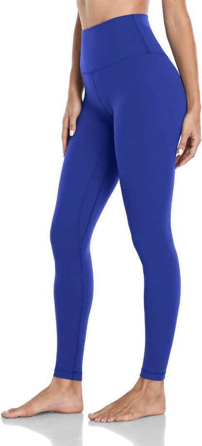 Essential Leggings, High Waisted Compression Workout Soft Pants Athletic Yoga Pants 28"